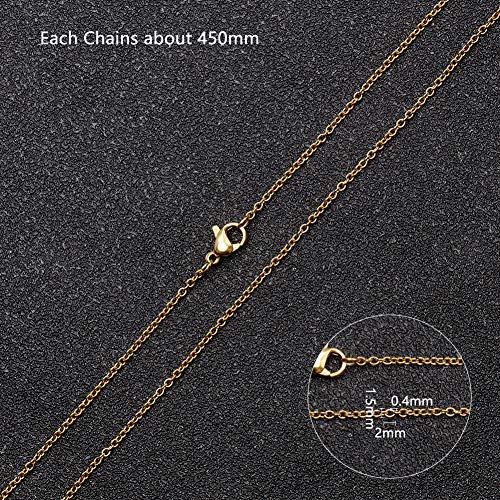 ketting, 20 st 45cm/17.72inch goud roestvrij Stalen koord ketting met kreeft sluiting voor hangers ketting armband DIY Sieraden maken