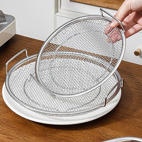 Oliebakje Rack voor gebakken voedsel, Gemakkelijk schone ronde oliebakje Rack, niet vervormd met handvat voor keuken