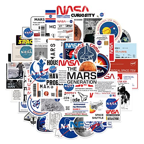 NASA Ruimte Explorer Sticker Set Stickers Kids Tieners 50 Stuks Astronaut Waterdichte Vinyl Stickers Laptop Skateboard Kofferhelm, Auto, Fiets, Mobiele telefoon, Motorfiets, Fiets
