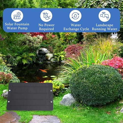 Zonnefontein met paneel, 6V 10W USB-paneel Waterpomp voor Vogelbad Zonnepaneelkit, Zonnefonteinpomp voor Kleine Vijver Buiten, Patio Tuin en Aquarium