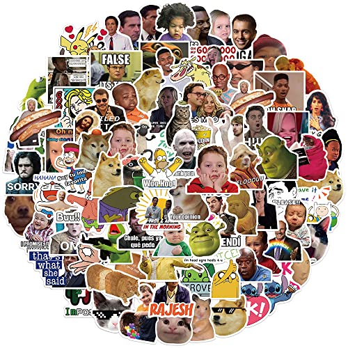 Meme Sticker Set Stickers Kinderen Tieners 100 stuks Grappig Memes Waterdichte Vinyl Stickers Laptop Skateboard Koffer Helm Auto Fiets mobiele telefoon Motorrijwiel Bike Scrapbook Cadeaudagboek
