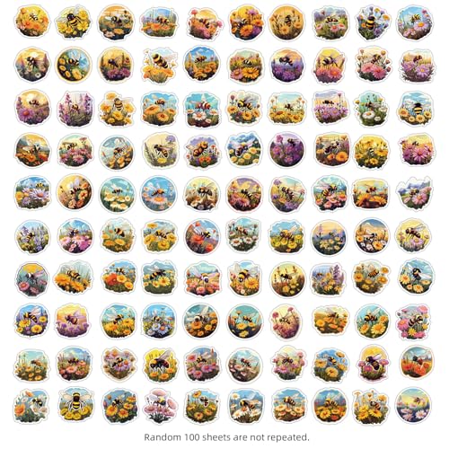 Kleine Bijen Sticker Set Stickers Jeugd Volwassenen 100 stuks Bijen Waterdichte Vinyl Stickers Automotor Fiets Skateboard Snowboard Bagage Laptop Koffer Helm Motorfiets