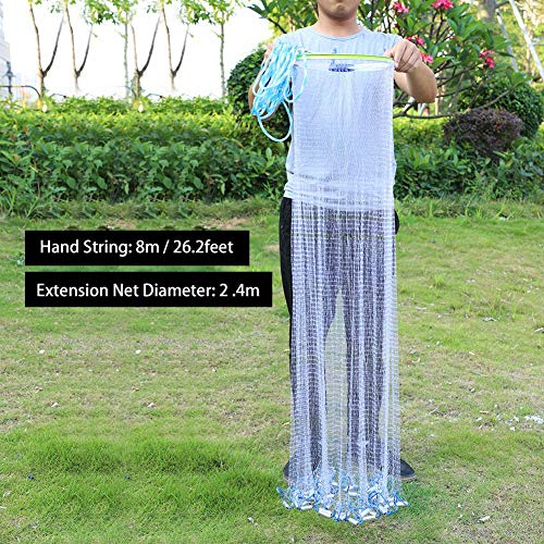 Nylon Visnet, Outdoor Monofilament American Style Cast Hand Gooi Visnet (2,4m) 4