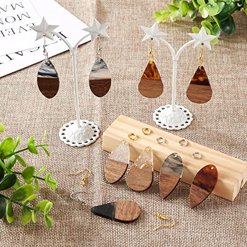 24st Hars Houten oorbellen Bedels voor sieraden het maken van Teardrop Dangle Houten hangers DIY Oorbellen Levert Kits Handgemaakt met 120 st Oorbellen haken & Jump Ring