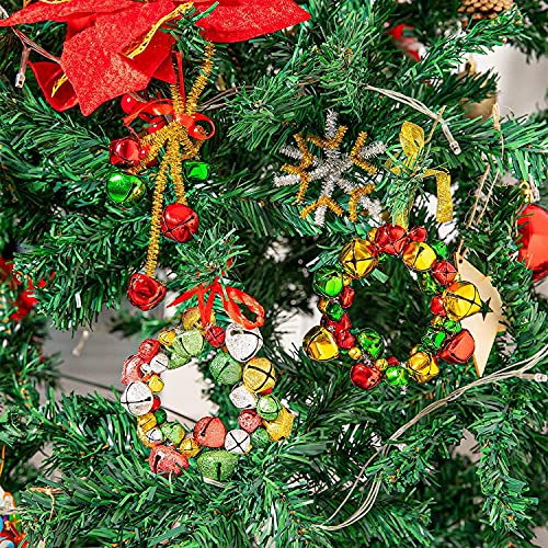 100 stuks zilveren metalen belbel ringen ringen ringen ringen met oogje Kerstmis decoraties voor bruiloften sieraden sieraden 8mm 3