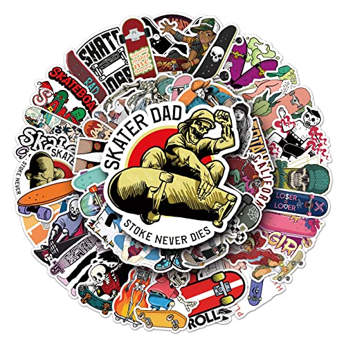Skateboard Sticker Set Stickers Kinderen Tieners 50 stuks Waterdichte Vinyl Stickers Laptop Skateboard Koffer Helm Autofiets mobiele telefoon Motorrijwiel Bike Scrapbook Geschenk dagboek muggen