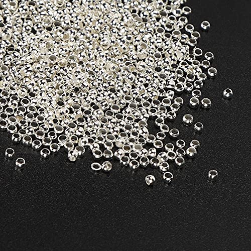 Ronde Spacer Kralen, DIY Stopper Kralen, Makkelijk te gebruiken sieraden maken Stopper Kralen Duurzaam 500Pcs Knijp kralen voor ketting armband DIY(Silver) 5