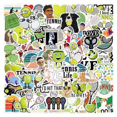 Tennis Sticker Set, 100 stuks, Waterdichte Vinyl Stickers voor auto, Motorfiets, Fiets, Skateboard, Snowboard, Bagage, Laptop, Koffer, Helm, Motorfiets, Computer 4
