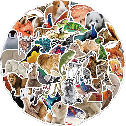 Animal Sticker Set Stickers Kinderen Tieners 50 stuks Dieren Waterdichte Vinyl Stickers Laptop Skateboard Koffer Helm Auto Fiets mobiele telefoon Motorrijwiel Bike Scrapbook Cadeau