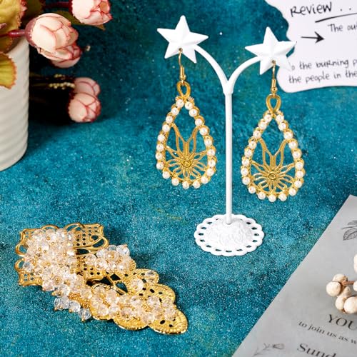 48st Gold Filigree Connector Hangers 6 Styles Classic Plating Flower Charms Ornamenten voor oorbellen ketting sieraden maken ambachten 5