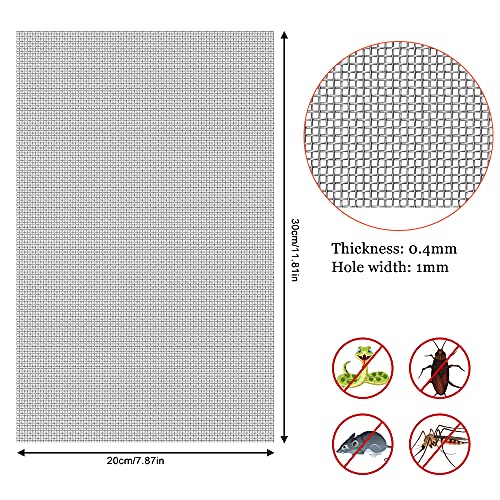 Verpakking van 6 RVS Wire Mesh, 20 x 30 cm, Fine Mesh, Roestvrij stalen rooster, Fine Fly Mesh, Steel Wire Mesh, Roestvrij staal Mesh voor Ventilatie, Beschermende Grate