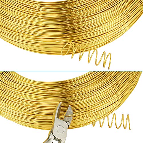 0.8mm Goud aluminium draad voor ambachten, Buigbare, flexibele metalen kralen draad voor sieraden maken, Wrapping, Bloemen beelden 3