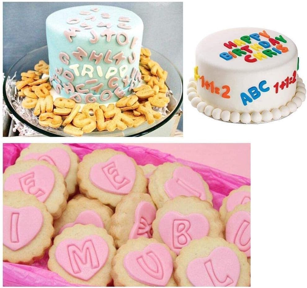 Set van 36 brievenstempels, alfabet, roestvrij stalen cakevorm, met duurzame opslagbox voor cake decoratie, suikerpasta, koekjes, cookies 3