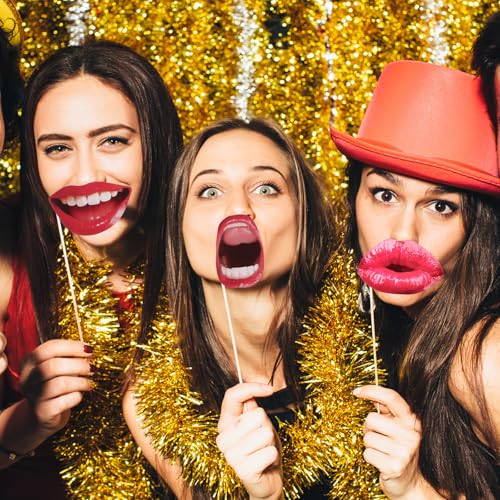 20 st. Photo Box Accessoires Bruiloft Foto Props Grappig Lippen Mond Foto Automaat Handheld Party Selfie Accessoires voor Carnaval, Verjaardag, Afstuderen, Halloween Decoratie