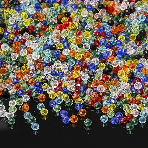 Glazen kralen, 2000Stuks Facet 4mm Glazen kralen, Ronde kralen voor Charms sieraden, armbanden, Kettingen(4mm)