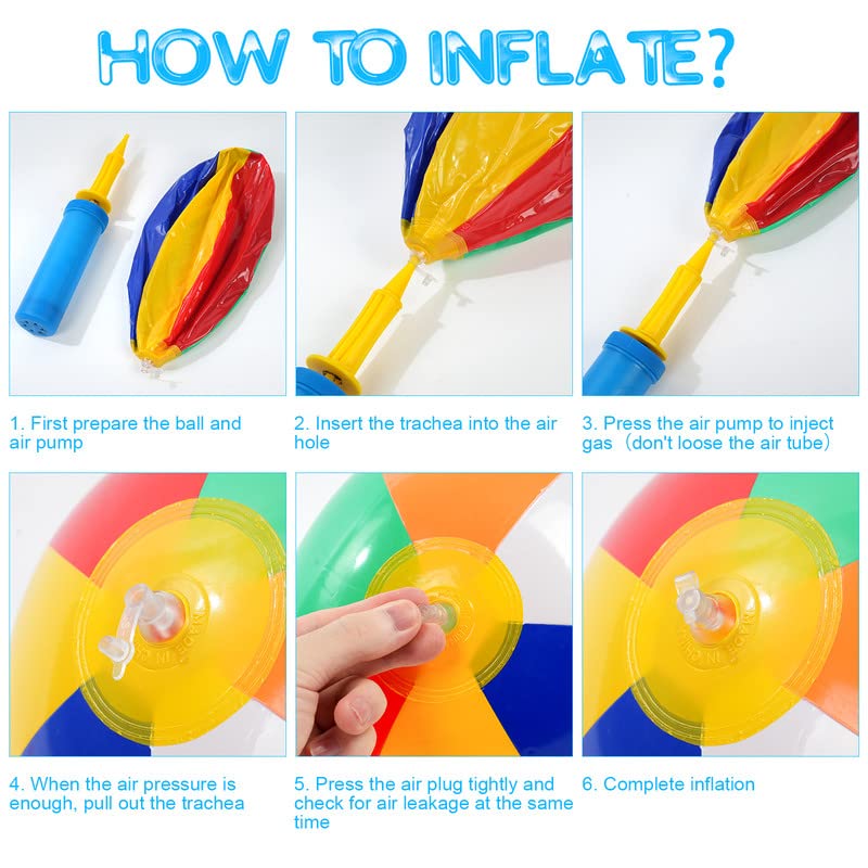 Opblaasbare strandballon, 40 cm Opblaasbare strandballonnen, draagbare zwembadballonnen voor vakantie, zwembad, partijen 3