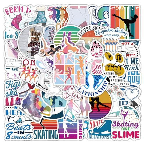 50 stuks figuur schaatsen Stickers voor tieners volwassenen figuur schaatsen Vinyl Sticker Set Auto Motorfiets Fiets Skateboard Snowboard Bagage Laptop Koffer Helm Motorfiets Computer