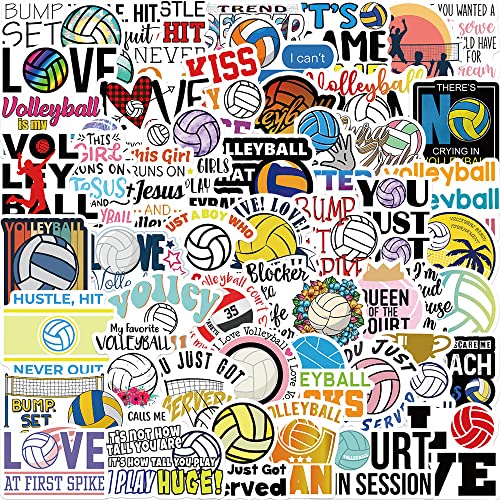 Cute Volleybal Sticker Set Stickers Kids Tieners 50 stuks waterdicht Vinyl Decals Laptop Skateboard Koffer Helm Autofiets Mobiel telefoon Motorrijwiel Bike Scrapbook Cadeau dagboek Cups