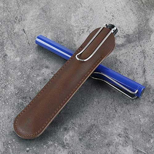 Leren potloodkoffer - Lederen hoes voor fonteinpennen - Handgemaakte zachte beschermhoes - 15 cm x 3,5 cm - Zwart 3