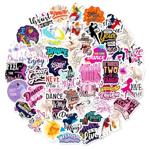 Dans Sticker Set kinderen tieners 50 stuks dans waterdicht Vinyl Stickers Laptop Skateboard Koffer Helm Auto Fiets mobiele telefoon Motorrijwiel Bike Scrapbook Cadeaudagboek 4
