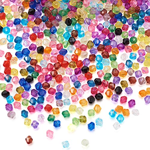 7896 Stuks Facet Bicone kristal kralen 4mm 24 Kleuren Transparante acryl Ambacht Kralen Kleurrijke Spacer Charm kralen voor DIY ketting armband sieraden maken