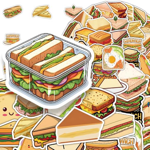Sandwiches stickers voor tieners en volwassenen, 50 stuks, sandwich vinyl sticker set, auto, motorfiets, fiets, skateboard, snowboard, bagage, laptop, koffer, helm, motorfiets, computer 3