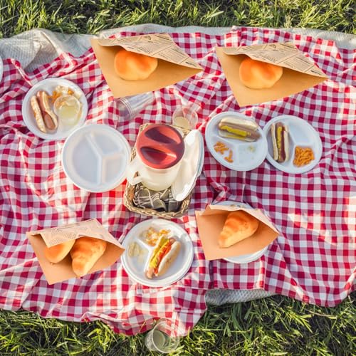 Voedingspapier, 200st Burgertassen, 15x15cm Voedingsverpakkingspapier, Geolied voedselpapier voor Chips, Burgers, Sandwiches (B 18 x 18 cm 200 stuks) 5