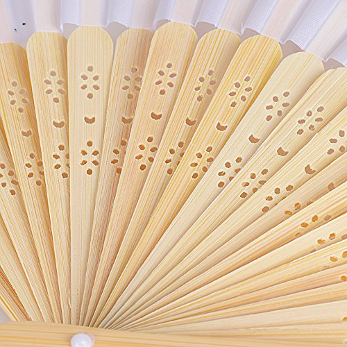 DEOMOR 4 st Hand Fans Opvouwbare Ventilatoren Hand Fans Bamboo Fans met Tassel Opvouwbare Ventilator Pocket Ventilator voor Wall Decoration Gift Huwelijk (15"x8.3") 4