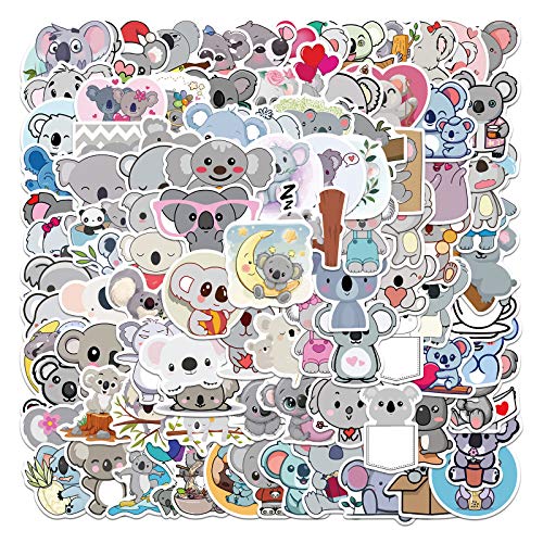 Koala Sticker Set Stickers voor kinderen Tieners 100 stuks Dieren Koalas Waterdichte Vinyl Stickers Laptop Skateboard Koffer Helm Autofiets mobiele telefoon Motorrijwiel Bike Scrapbook