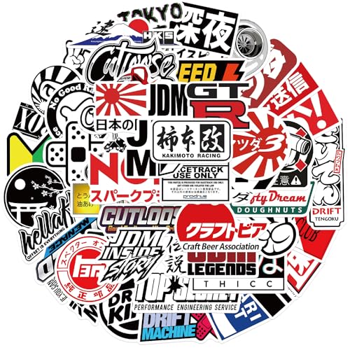 Japan Sticker Set voor tieners Volwassenen 50 stuks Japans waterdicht Vinylstickers Automotor Fiets Skateboard Snowboard Bagage Laptop Koffer Helm Motorfiets Motorrijwiel