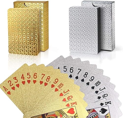 2 x Poker Card Spel, Waterdicht, Plastic, Diamant, Zwart, Kaart Games 54, Perfect voor partijen en Games