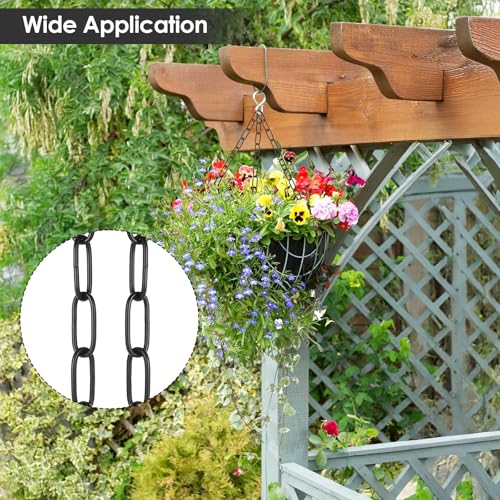 0.9m stalen ketting, roestvrij stalen ketting met 2 sloten, zwarte ketting voor opknoping, schakelketting voor het aansluiten van verschillende lampen, kooilampen, plafondlampen, kroonluchters, enz. 4