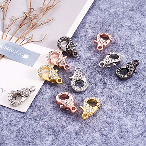 10 st. Grote Legering Rhinestone Lobster Claw Clasps 21x12.5x7mm Gemengde Kleur Metal Lobster Claw Clasps voor Kettingen Armband DIY Sieraden maken van accessoires, Willekeurige gemengde kleur 4
