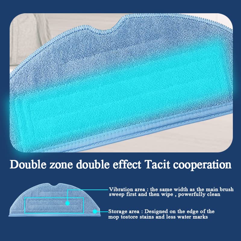 14 stuks Stofzuiger Vervangingsonderdelen voor Xiaomi Roborock S7/T7S Plus, Inclusief 4 filters, 4 mopdoek, 5 zijborstel, 1 rolpenseel (Wit) 4