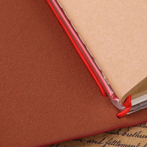 Classic Travel Notebook PU Leren Gepersonaliseerde Journal Hervulbaar Notepad voor mannen Vrouwen 5 Kleuren Optioneel (rood) 5