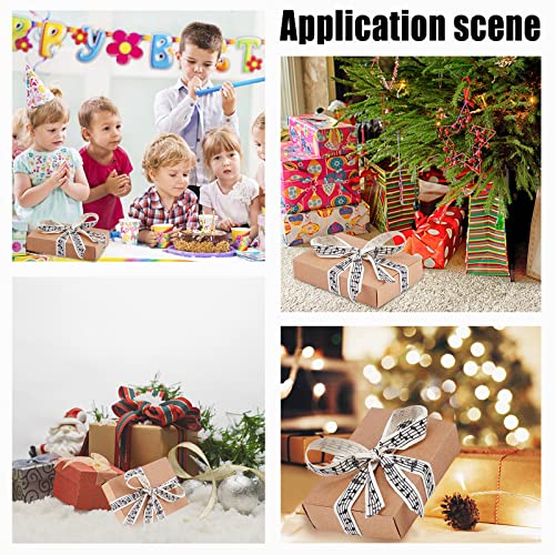 11 Yards Muzieknotities Lint, 15mm Brede Muzieknotities Craft Ribbon Gedrukt Muzieknotitie Katoenen Lint met Spool voor cadeauverpakking Party Decoratie Naaiwerk 4