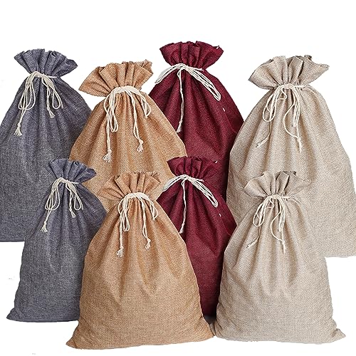 Jute Tassen Advent Kalender Tassen Geschenken voor bruiloft Advent Kalender (Donker Bruin / 30 x 40 cm / 5 stuks) 4