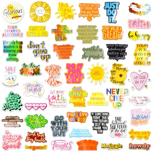 200 Stuks Inspirerende en Motivationele Citaten Stickers, Waterproof Vinyl Positieve Stickers voor Tieners en Volwassenen, Waterproof Stickers voor Waterfles, Laptop, Gitaar, Scrapbooking 3