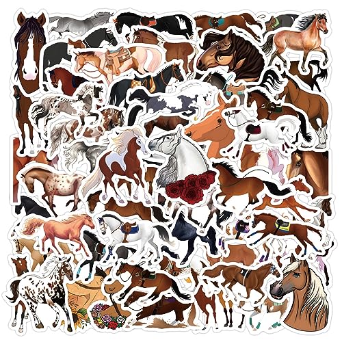 Paardensticker set, 50 stuks Paardensticker set, Waterdicht Vinyl voor auto, Motorfiets, Fiets, Skateboard, Snowboard, Bagage, Laptop, Koffer, Helm, Motorfiets, Motorfiets