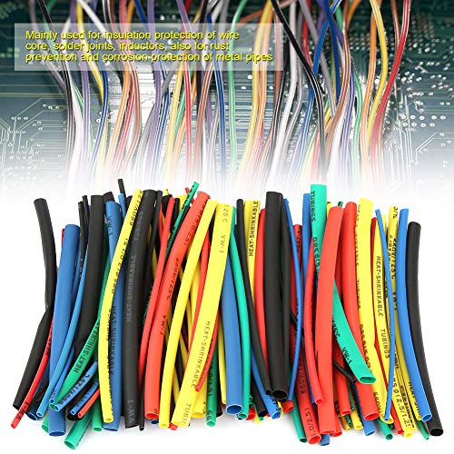 100st Assortiment de Tubes Thermoretractables 5 Tailles 5 Couleur Ensemble de Manchon Isolé de Câble Métallique 100m m 3