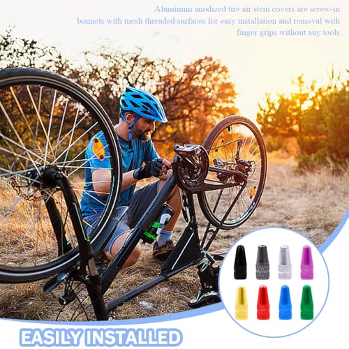 24st Presta Ventilatorkappen Fiets Band Valve Caps Aluminium Geanodiseerde Band Air Stam Covers Corrosiebestendig voor het fietsen van banden stofcovers voor MTB Fietsfietswieltjes 3