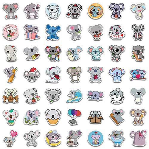 Koala Sticker Set Stickers voor kinderen Tieners 100 stuks Dieren Koalas Waterdichte Vinyl Stickers Laptop Skateboard Koffer Helm Autofiets mobiele telefoon Motorrijwiel Bike Scrapbook 3