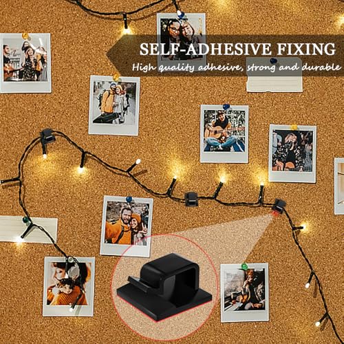 60 st. Kabelklemmen Zelfklevend Clips voor kabelbeheer Zelfklevend Kabel Tidy Wire Clips Outdoor Light Clips Cord Organisator voor Kabelbeheer Huis en Kantoor (2 kleuren) 3