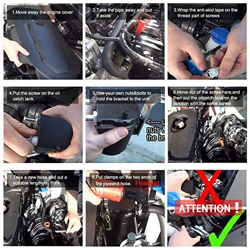 Olie Catch Can Kit 300ML Olie Tank Reservoir Tank Motor Black Polish Stunned Aluminium Universal 3