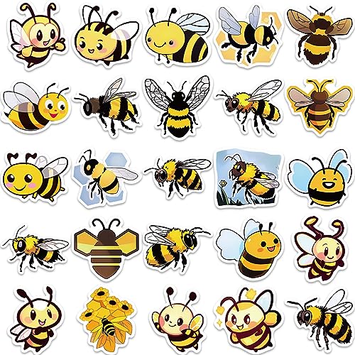 Bijensticker set voor tieners volwassenen 50 stuks bijen waterdicht Vinylstickers Automotor Fiets Skateboard Snowboard Bagage Laptop Koffer Helm Motorfiets Computer 4