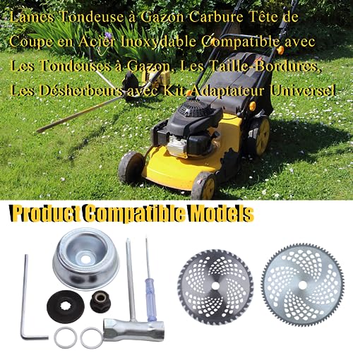Grasmaaiers, Carbide, Roestvrij stalen snijkop Compatibel met grasmaaiers, Edge Cutters, Weed Killers met Universele Adapter set