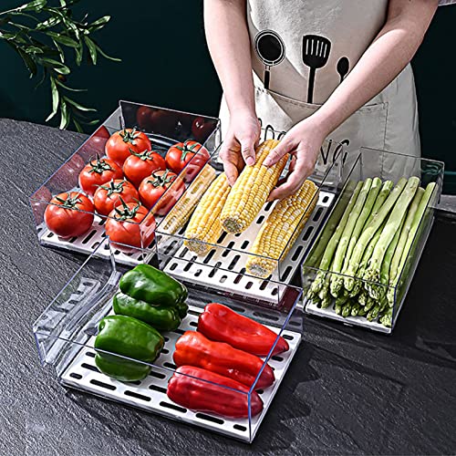 Fruitopslag, Koelkast conserveringsdoos, 1PC koelkast opslagdoos houder met afvoerplaat Fruit opslag Container opslagdoos (grote)