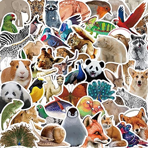 Animal Sticker Set Stickers Kinderen Tieners 50 stuks Dieren Waterdichte Vinyl Stickers Laptop Skateboard Koffer Helm Auto Fiets mobiele telefoon Motorrijwiel Bike Scrapbook Cadeau