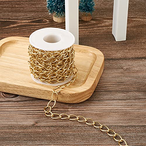 16,4Ft aluminium Curb kettingen goud verglaasd verdraaide metalen armbanden Kettingen Link kettingen met Coil 10x15mm ronde Curb ketting voor sieraden maken 4