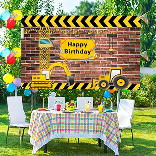 Verjaardag decoratie voor jongens, bouwplaatsen thema feest banner, 1. 2, 3, 4, 5, 6, Gelukkige verjaardag, Placard Gelukkige verjaardag, Gelukkige verjaardag, Achtergrond 3